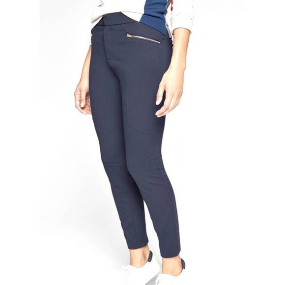 ATHLETA Ponte Moto Pants Navy Blue - Size 0 - Picture 3 of 15